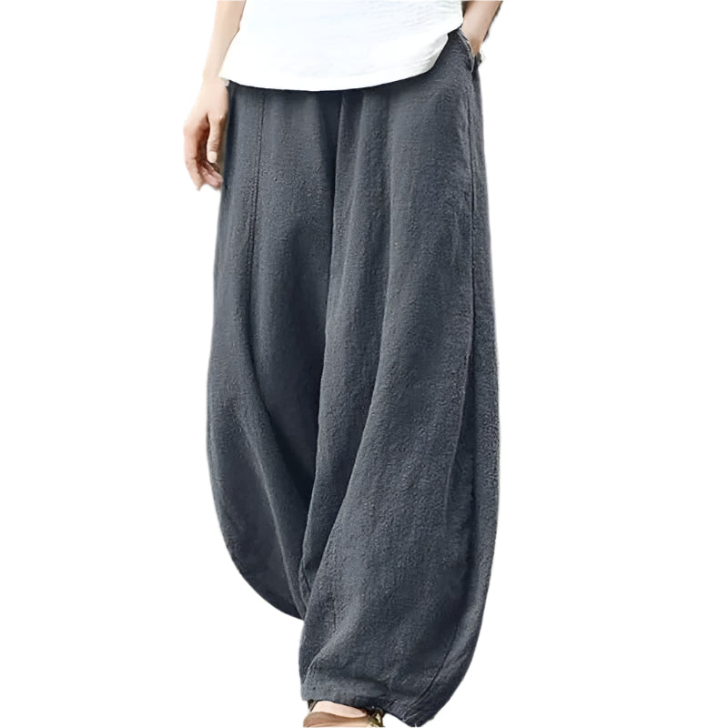Lina Relaxed Wide-Leg Trousers with Pockets