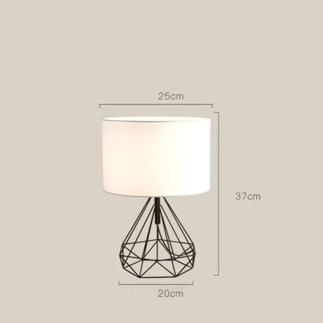 Modern geometric wire table lamp