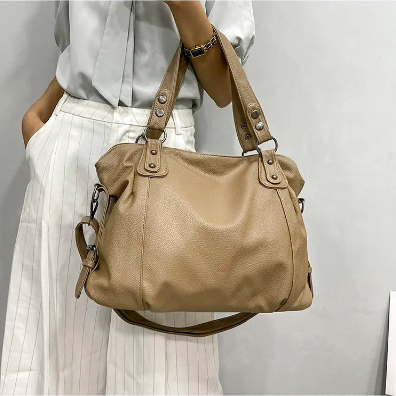 Ethel - Uncomplicated Large Shoulder Bag with Studs