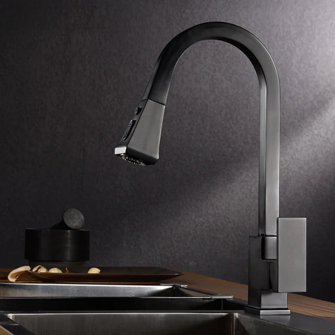 BlackMatte - Kitchen Faucet with Pull-Down Spray