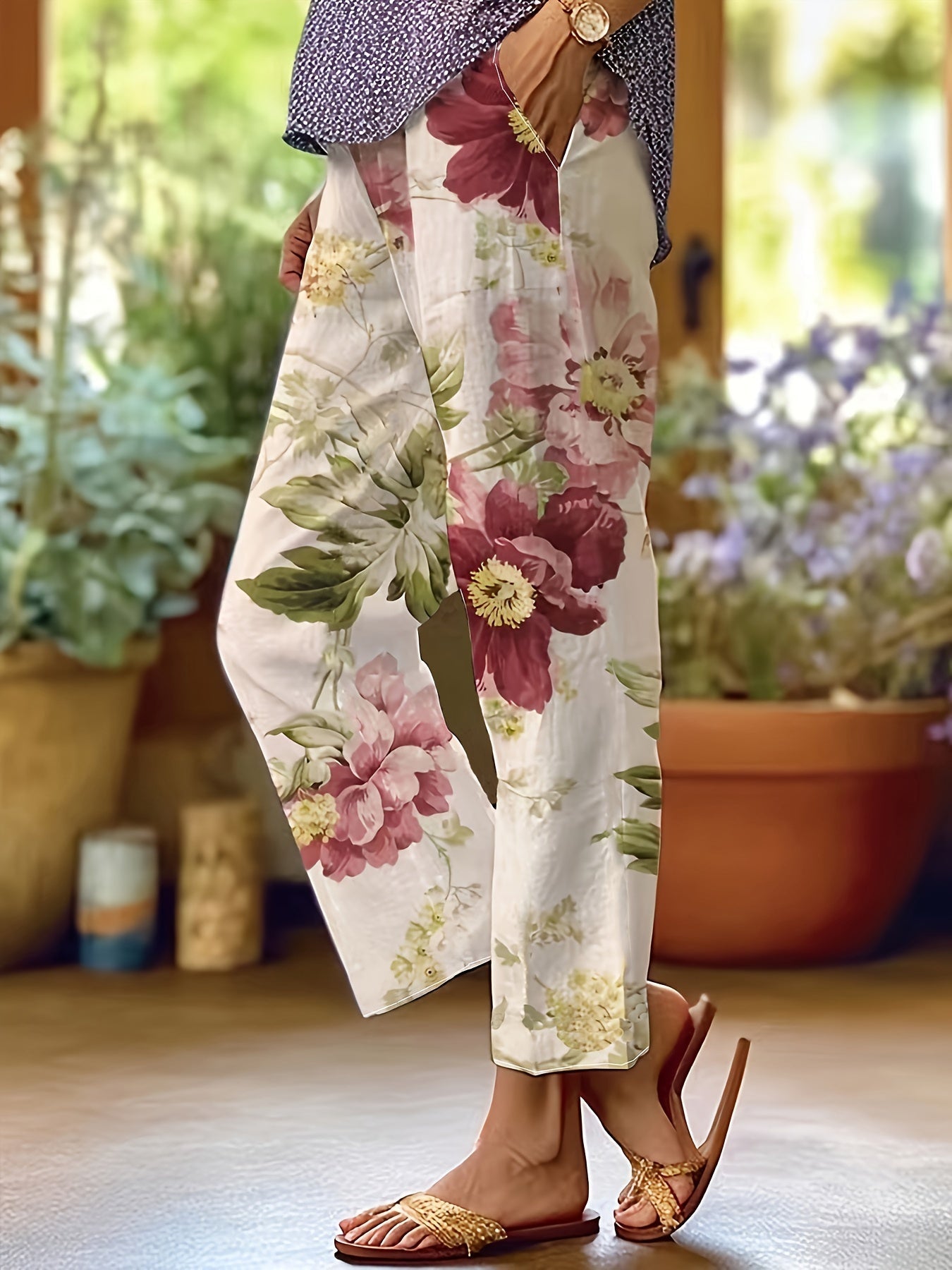 Inara | Floral Print Summer Trousers