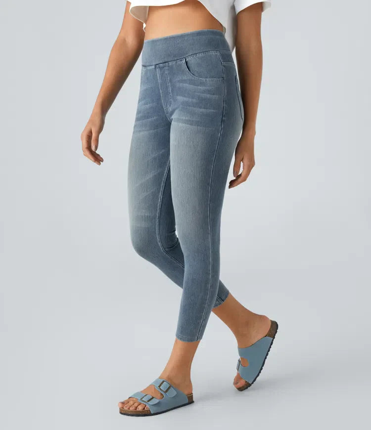 MagicFlex | High-waisted stretch denim casual leggings with back pocket