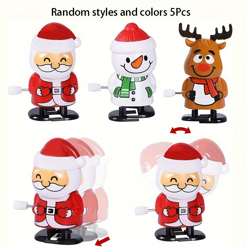 5pcs Mini Wind-Up Christmas Toys