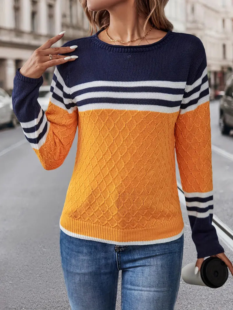 Agnes - Striped sweater with round neckline