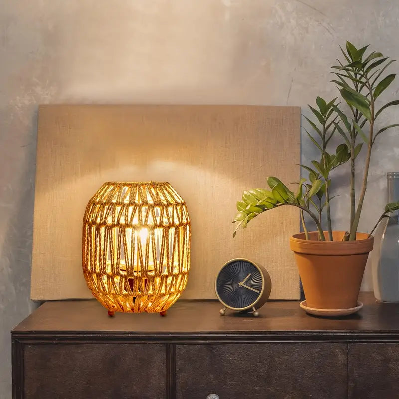 Boho Rattan Lamp