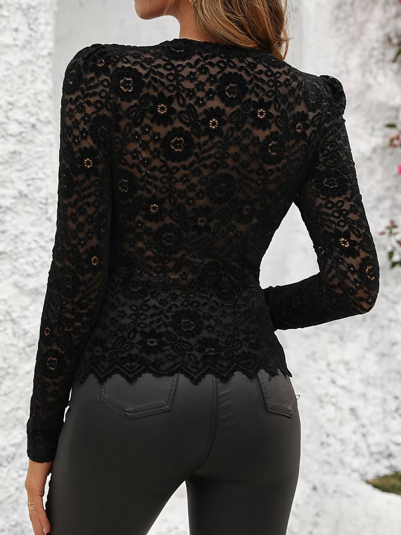 Isabella Long-Sleeve Lace Top