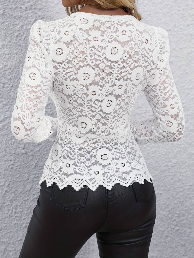 Isabella Long-Sleeve Lace Top