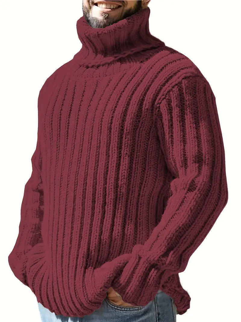 Holger - Thick Ribbed Roll Neck Sweater