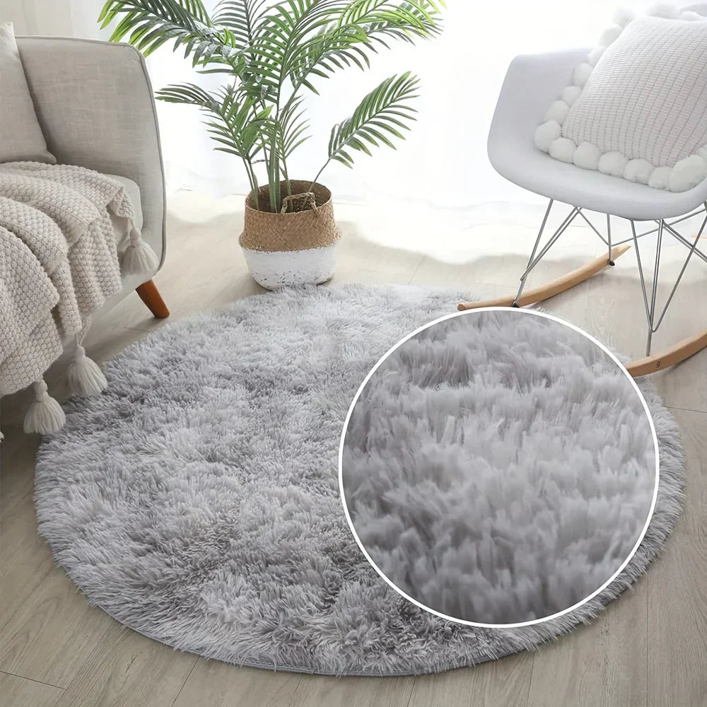 CloudNest - Ultra-soft and luxurious round rug for a cozy living room