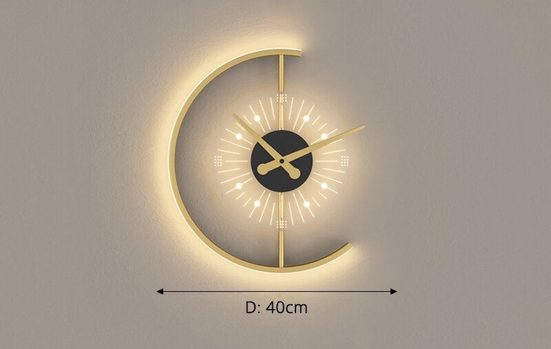 Modern glowing LED wall clock