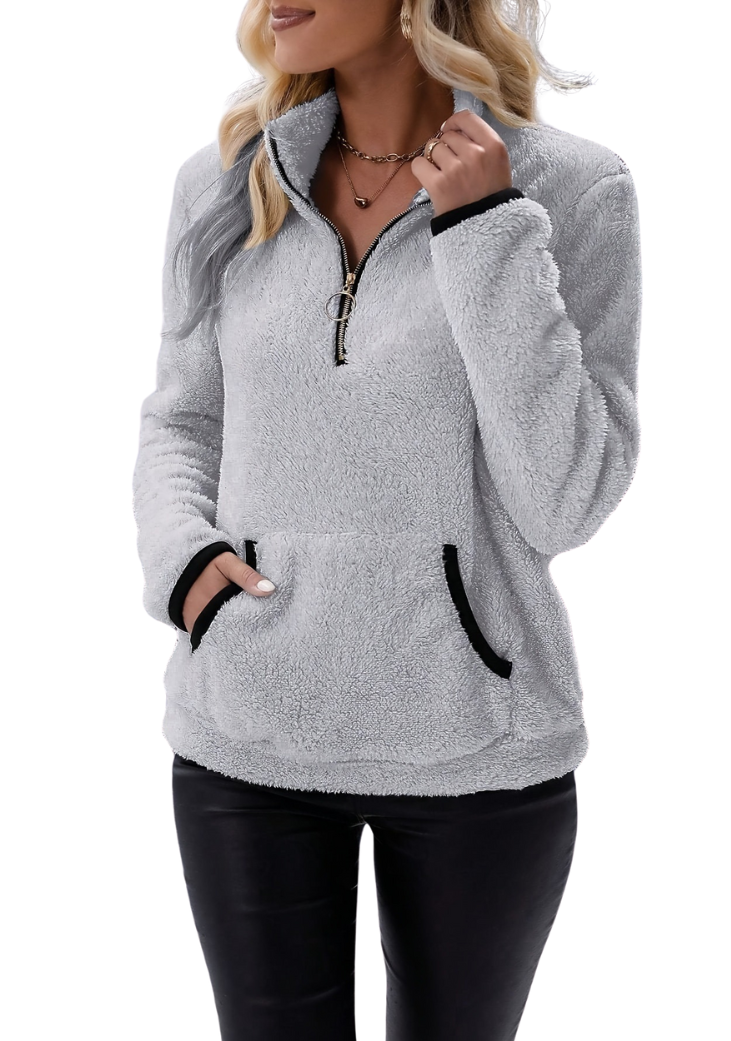 Willow - Warm Fleece-Lined Half-Zip Sweater