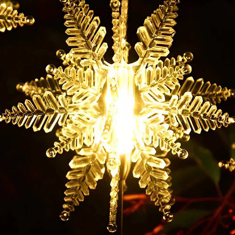 FrostyGlow - Waterproof LED Solar-Powered Snowflake Decoration Lights for Lawn