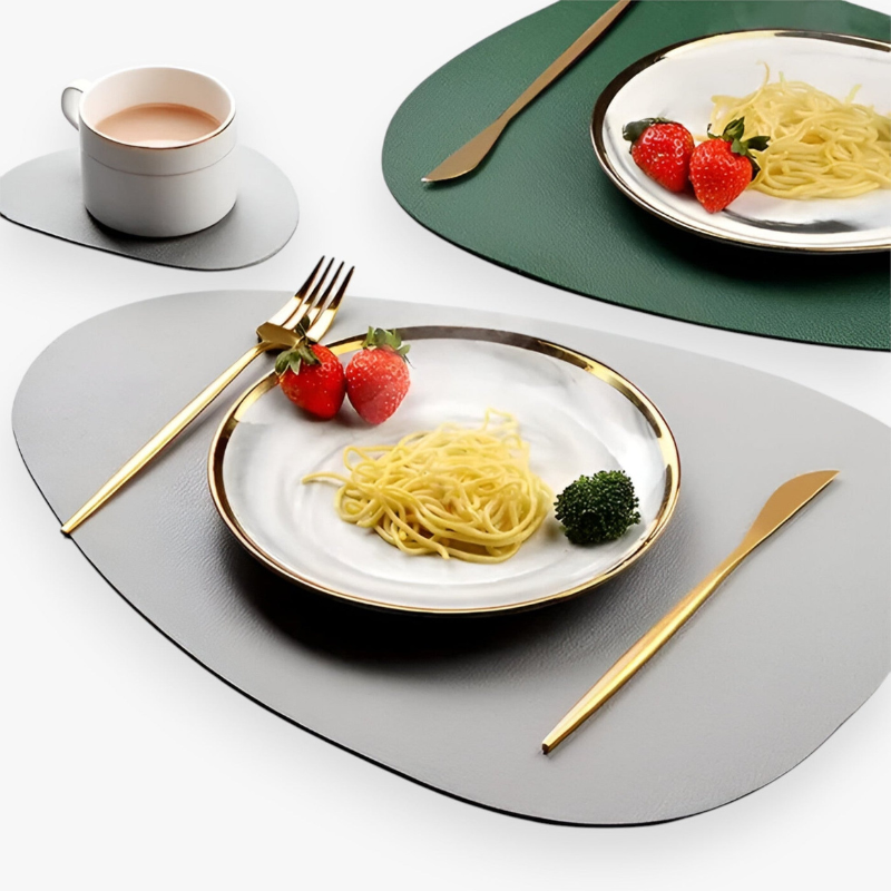 Elegant Bordluna Double-Sided Table Mats & Coaster Set