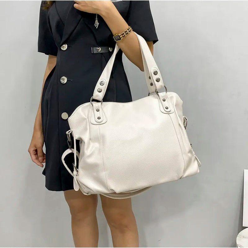 Ethel - Uncomplicated Large Shoulder Bag with Studs