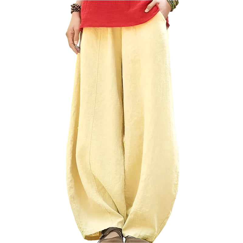 Lina Relaxed Wide-Leg Trousers with Pockets