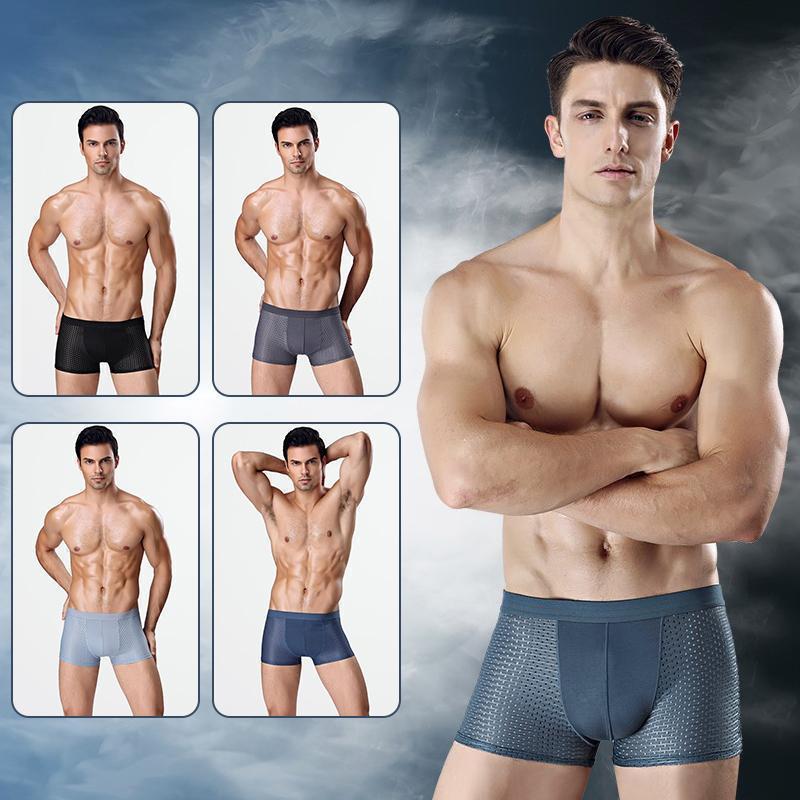 Breathable Ice Silk Underwear for Men Honeycomb Ventilation Design