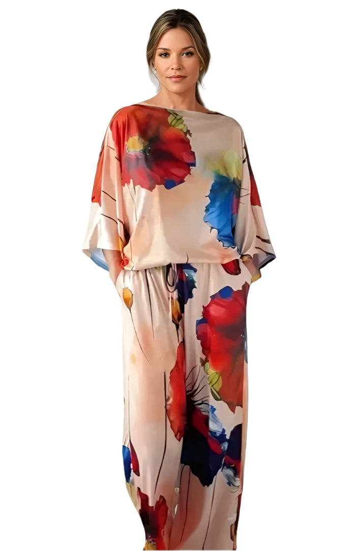 Geldy - Striped Oversized Top with Loose Legs and Pants