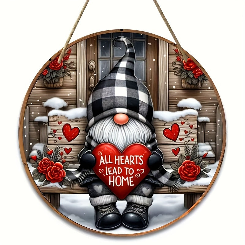 Christmas Gnome Wooden Door Sign Wall Hanging Decor