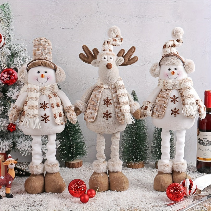 Holiday | Collectible Christmas Snowman and Reindeer Doll Set