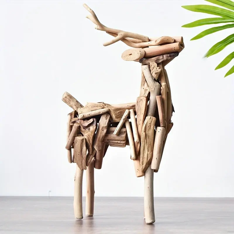 WoodGrace - Abstract Deer Sculpture