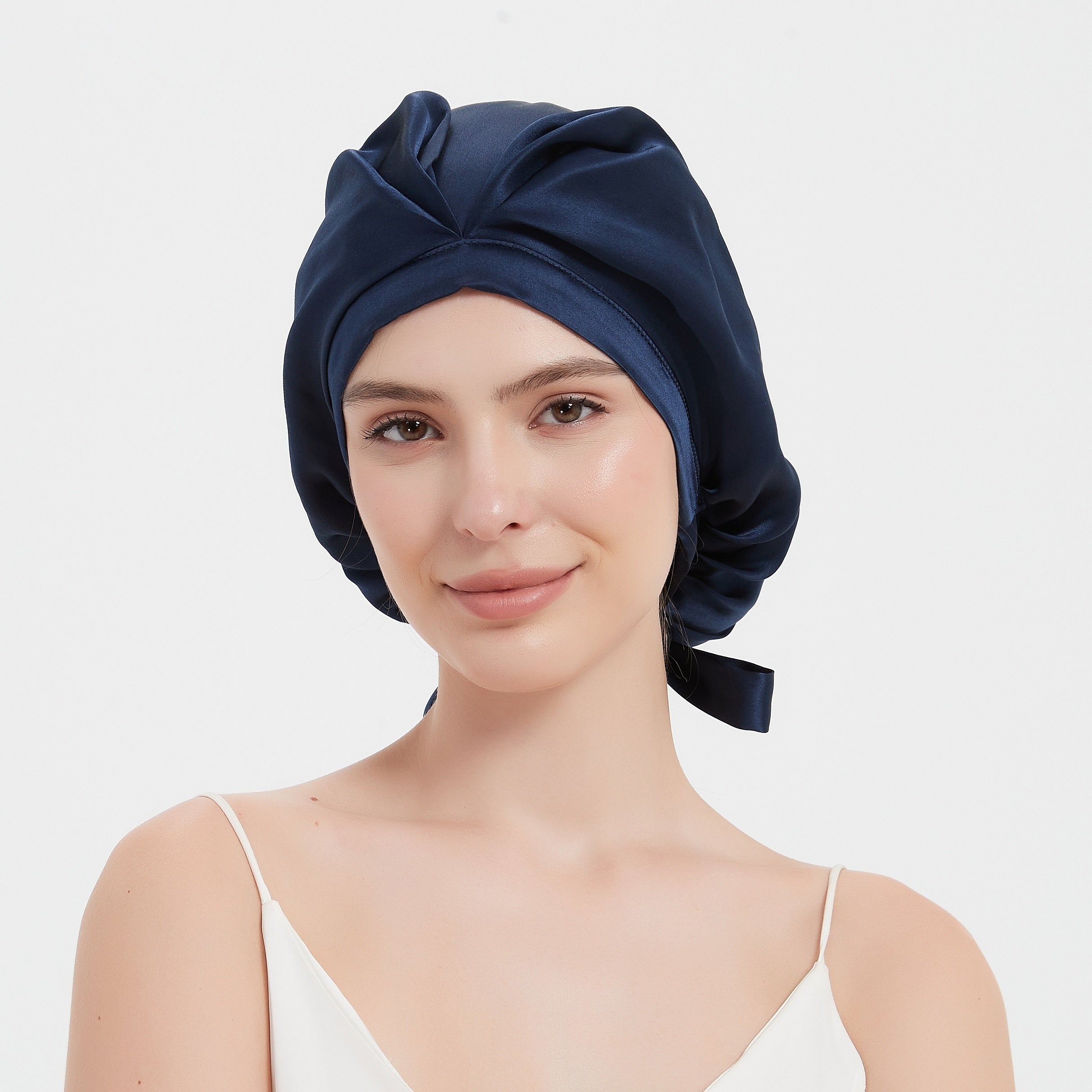 Cate | Lightweight Pleated Hair Bonnet for Sleeping