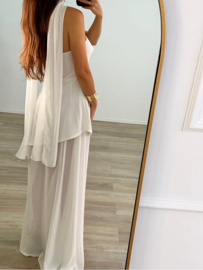 Amélie – Elegant Strapless Dress with Double-Layer Skirt