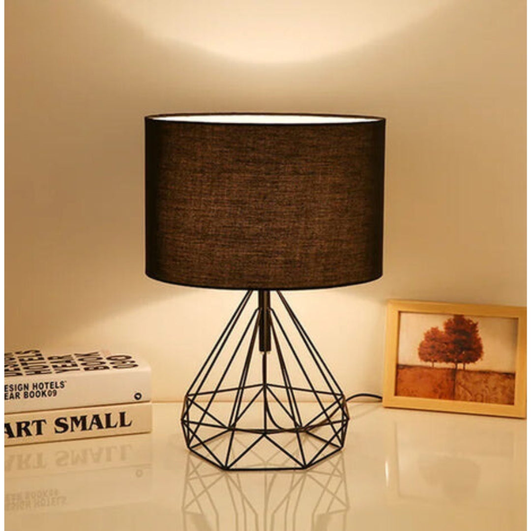 Modern geometric wire table lamp