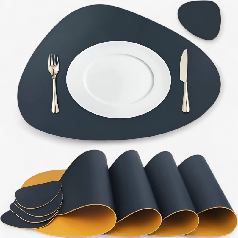 Elegant Bordluna Double-Sided Table Mats & Coaster Set