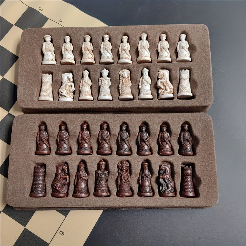 Antique Leather Board Game with Distinctive Soldier Pieces