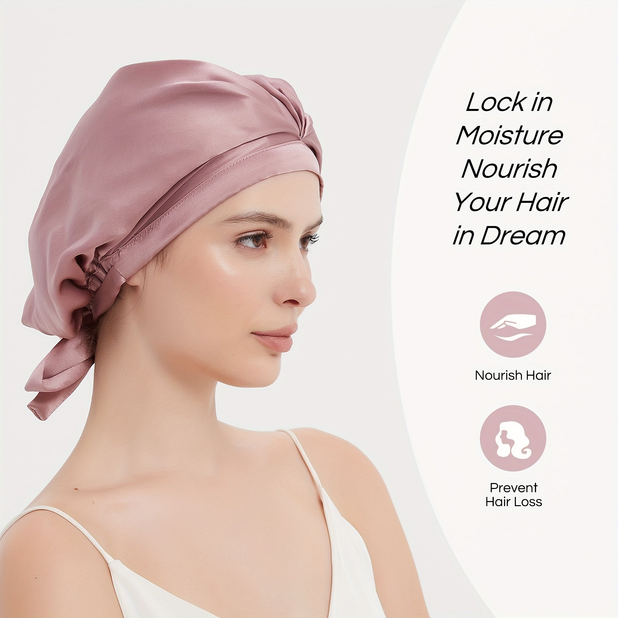 Cate | Lightweight Pleated Hair Bonnet for Sleeping