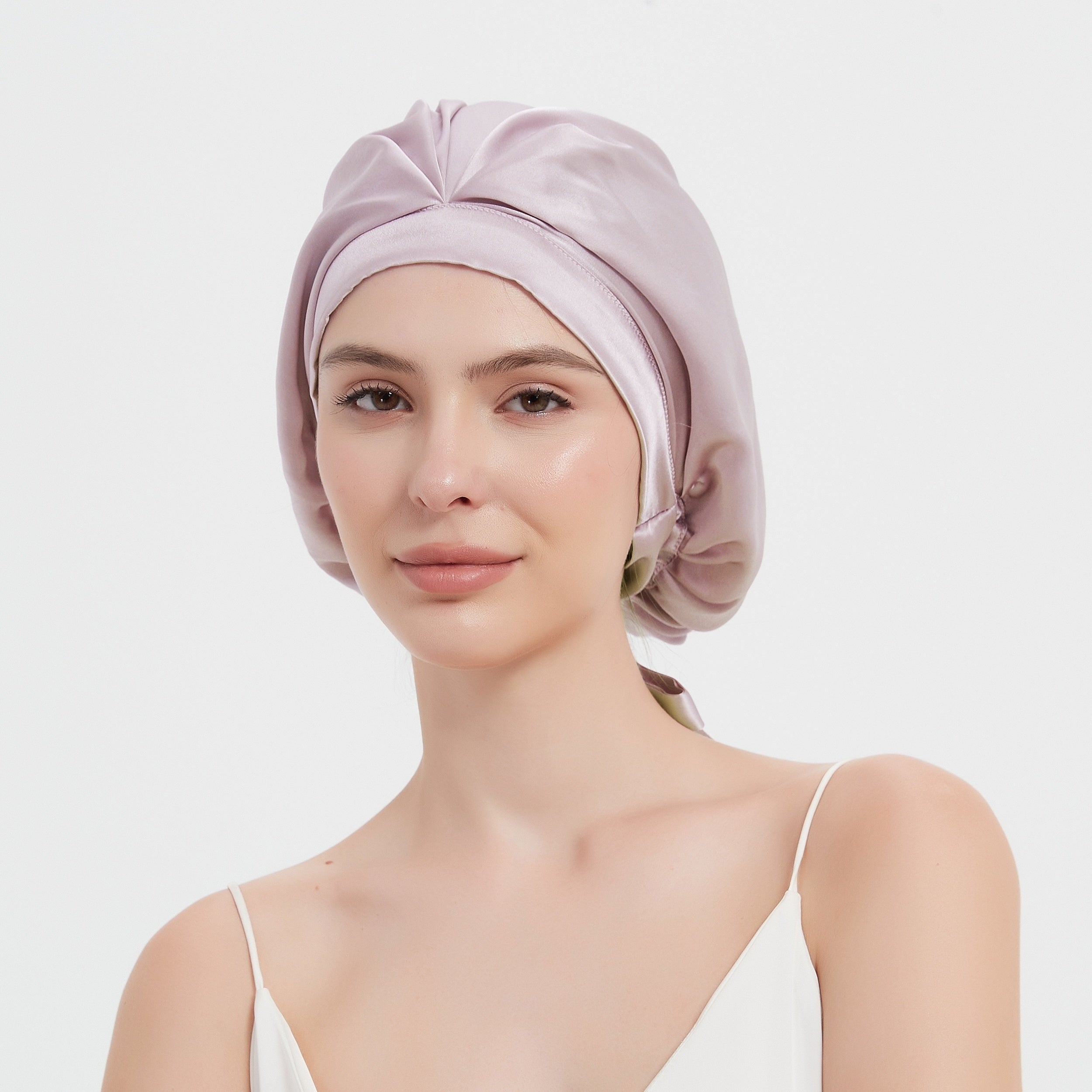 Cate | Lightweight Pleated Hair Bonnet for Sleeping