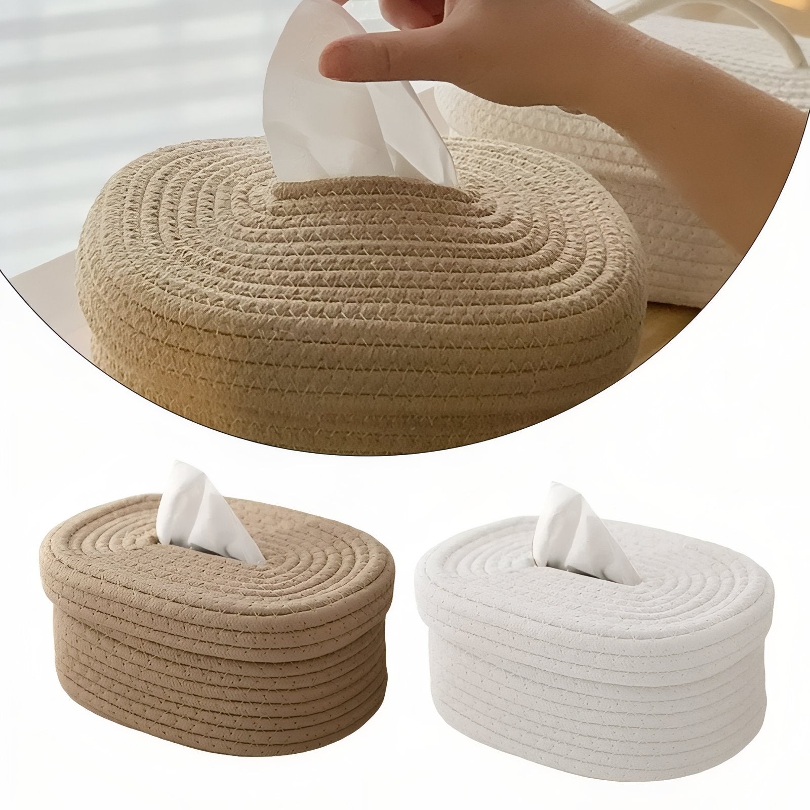 TissuElegance - Oval Cushion Cover Made of Tissue with Stylish Design