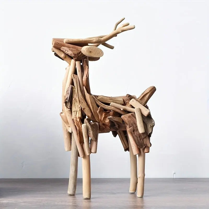 WoodGrace - Abstract Deer Sculpture