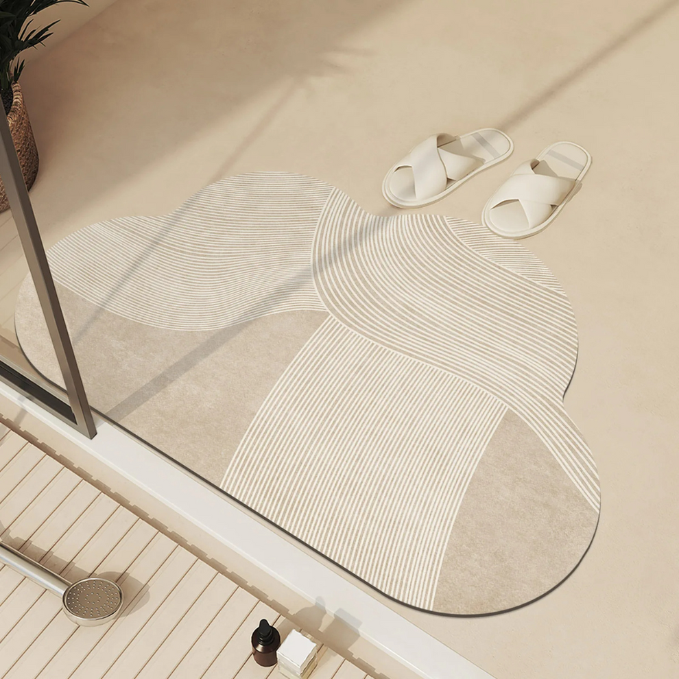 CloudWave - Abstract Wavy Lines Decorative Doormat