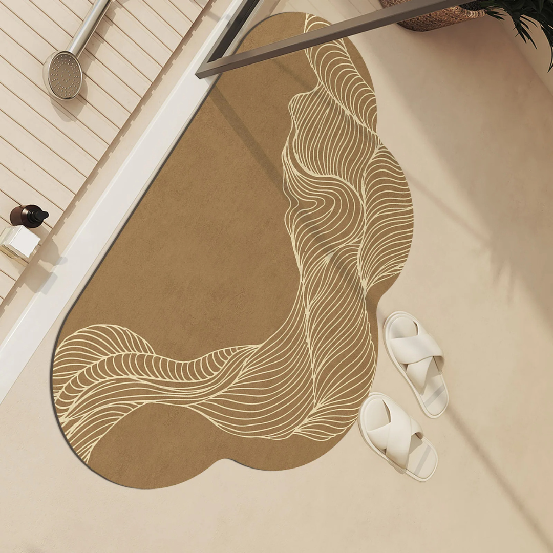 CloudWave - Abstract Wavy Lines Decorative Doormat