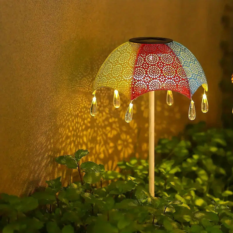 Outdoor garden decoration with warm LED projection