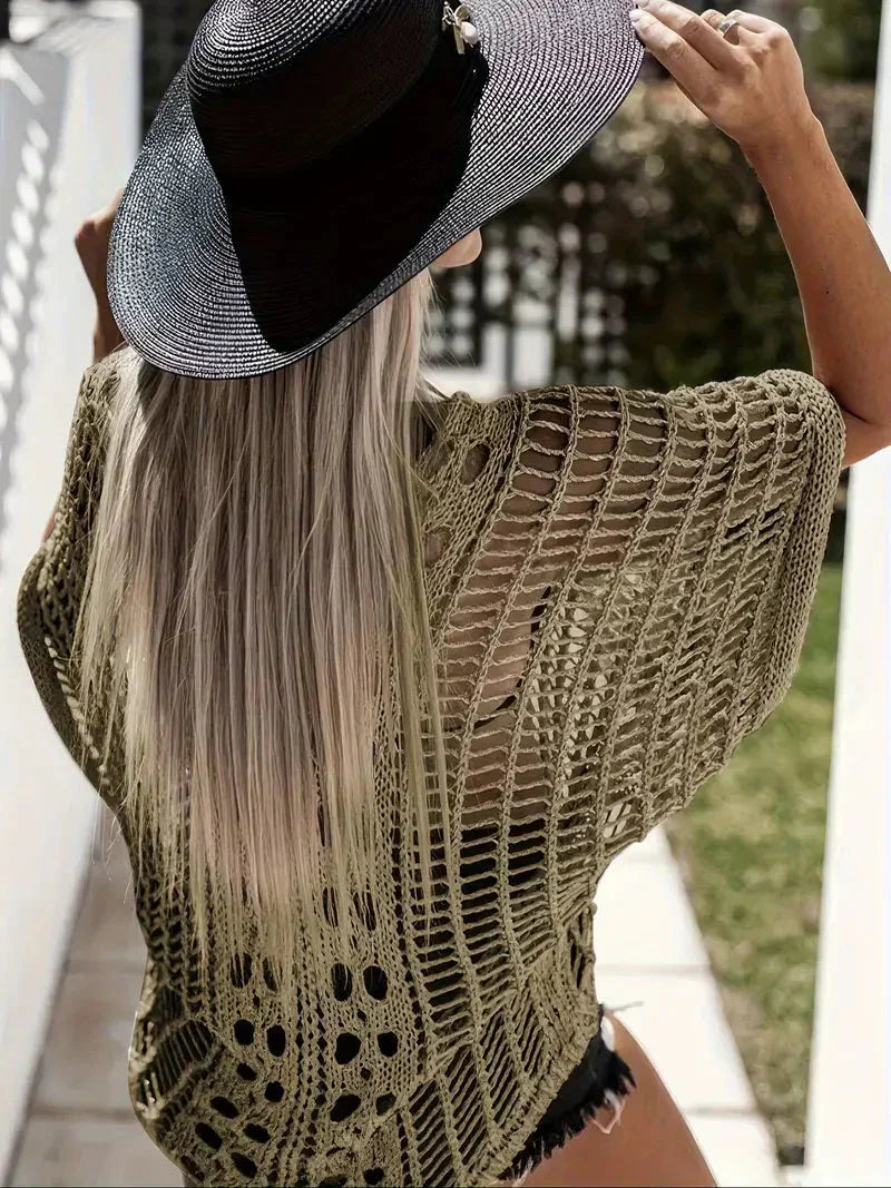 Dione - crocheted Boho-style poncho blouse