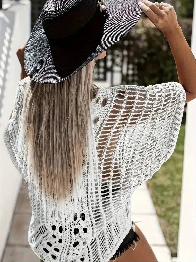 Dione - crocheted Boho-style poncho blouse