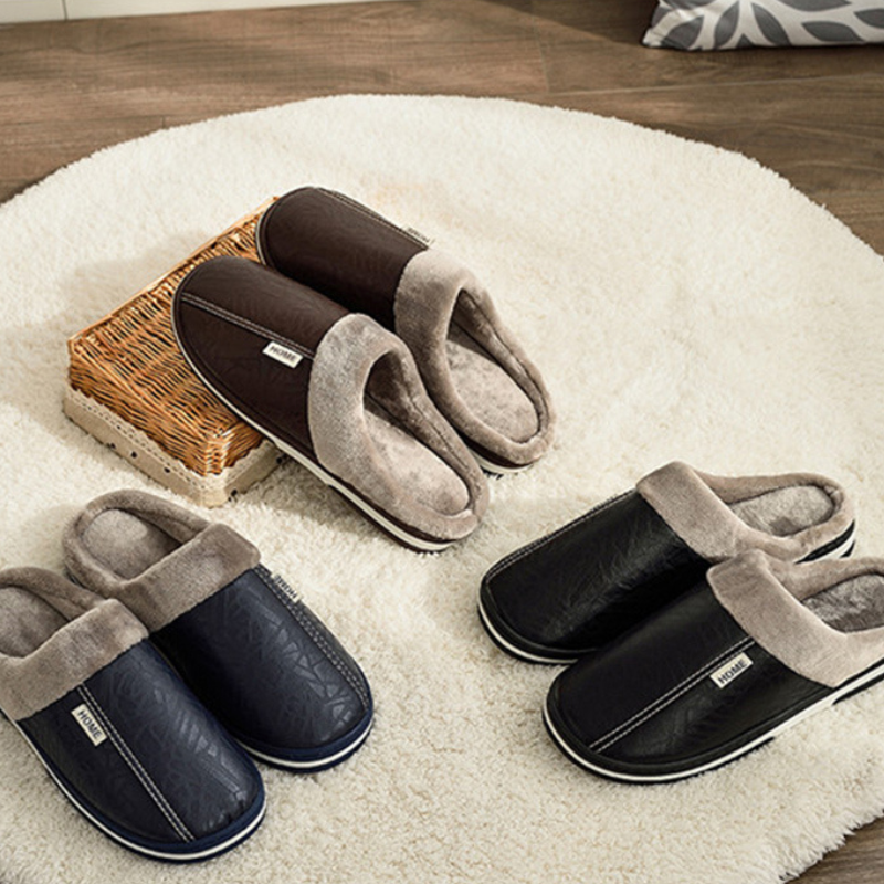 Finn - Warm, non-slip, fleece-lined, flat slippers