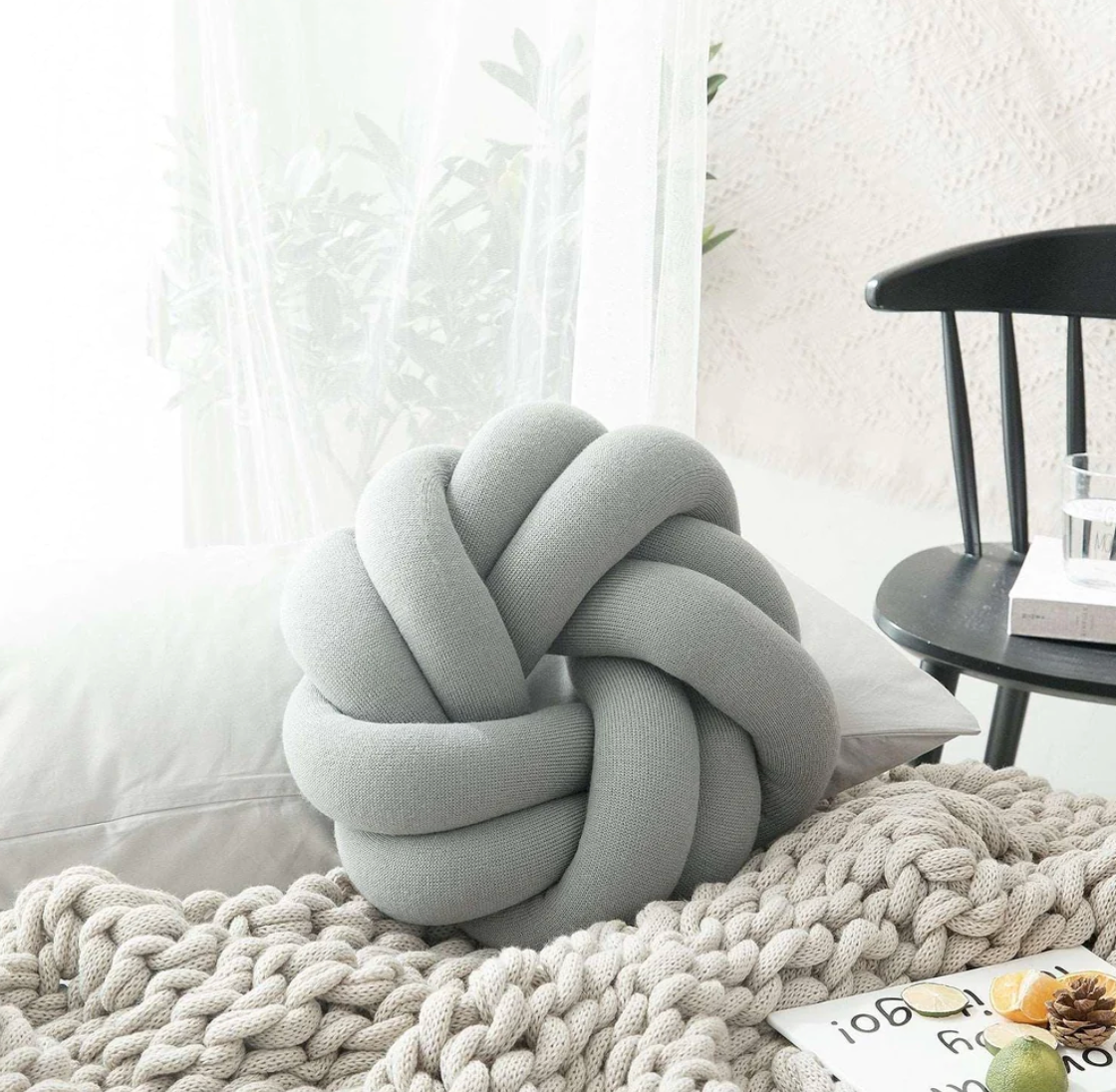 Weave-Stylish Knot Pillow for Modern Comfort