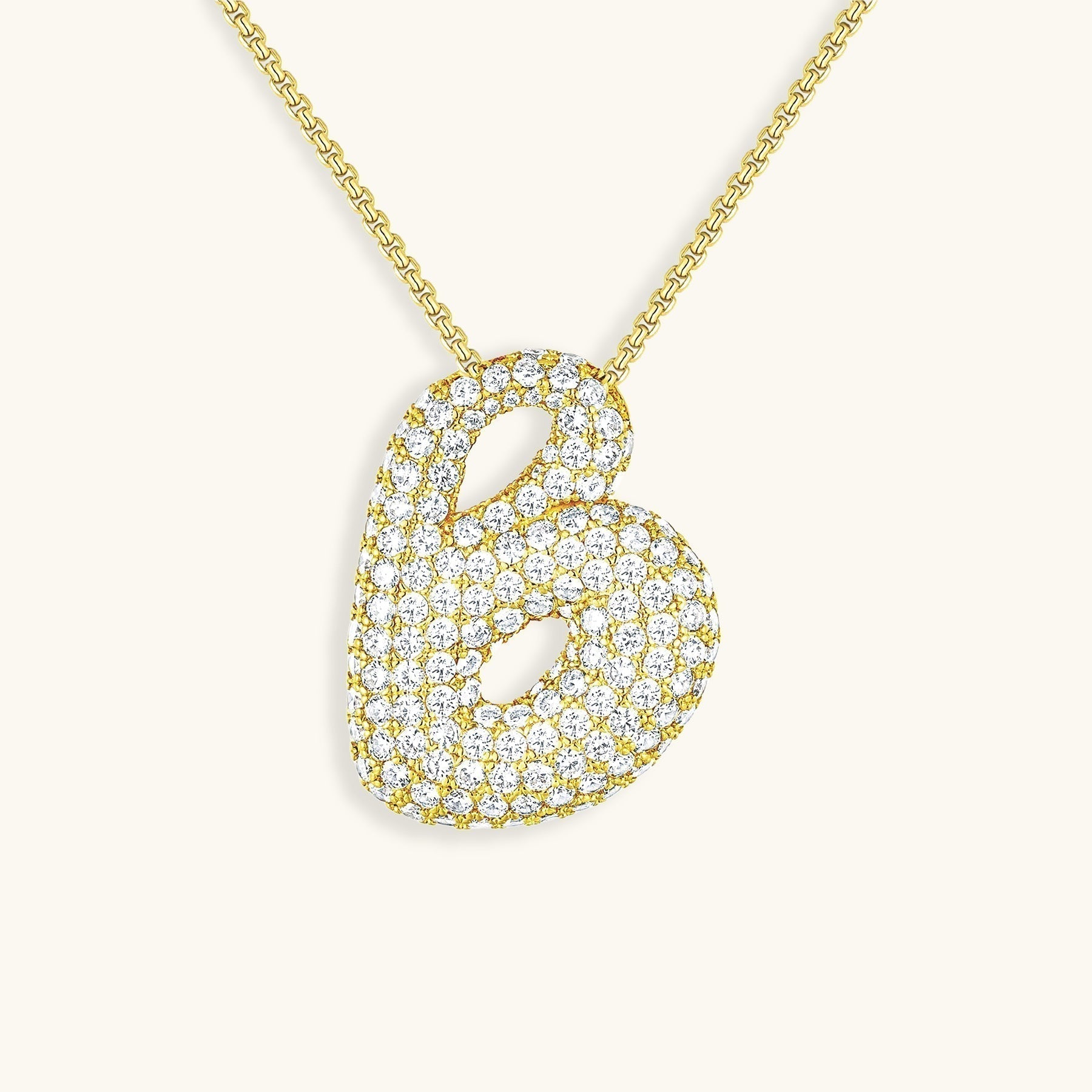 LunaBubble Initial Necklace with Diamond Effect – Personal Gift for Mother's Day
