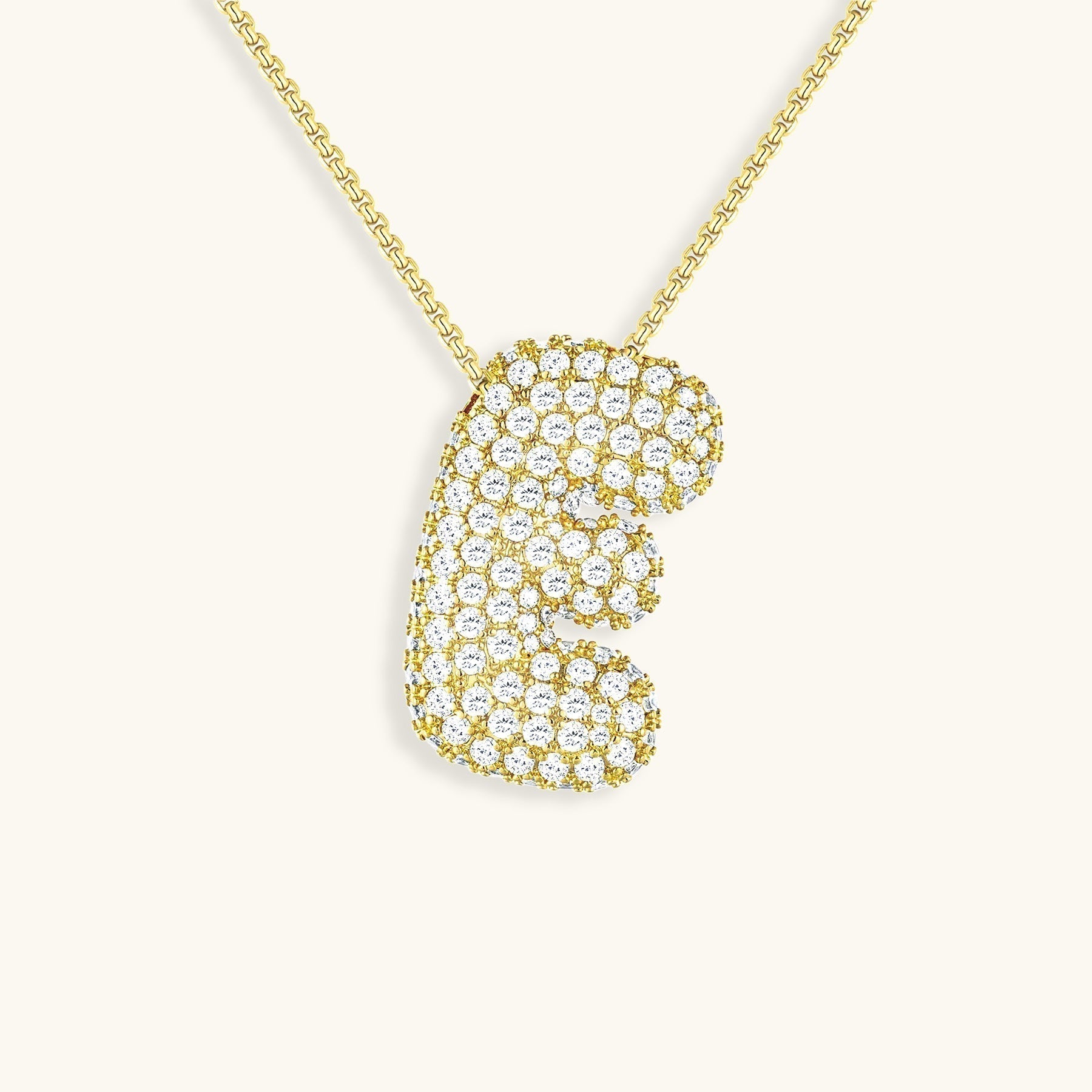 LunaBubble Initial Necklace with Diamond Effect – Personal Gift for Mother's Day