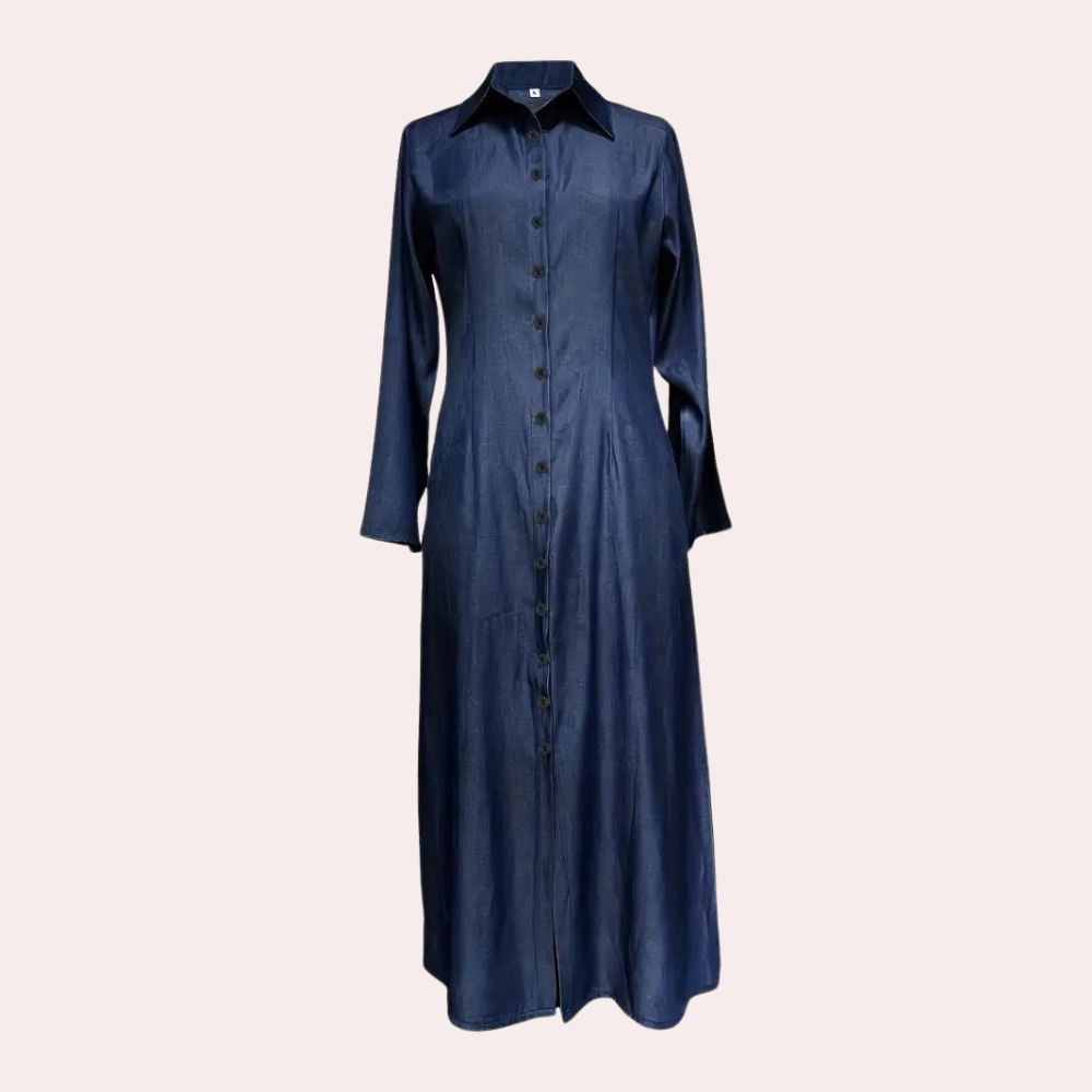 Birthe Classic Dress with 3/4 Sleeves and Loose Fit