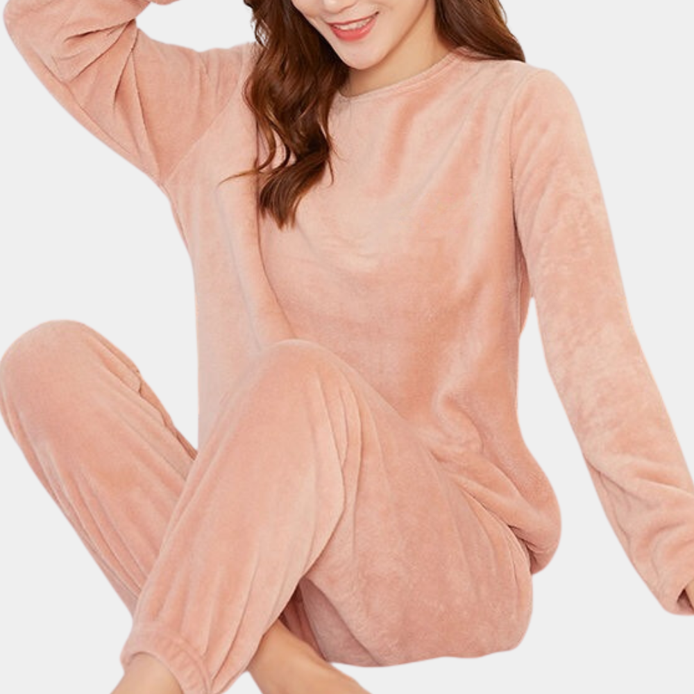 Ruby - Round Neck Top with Long Trousers Pajama set