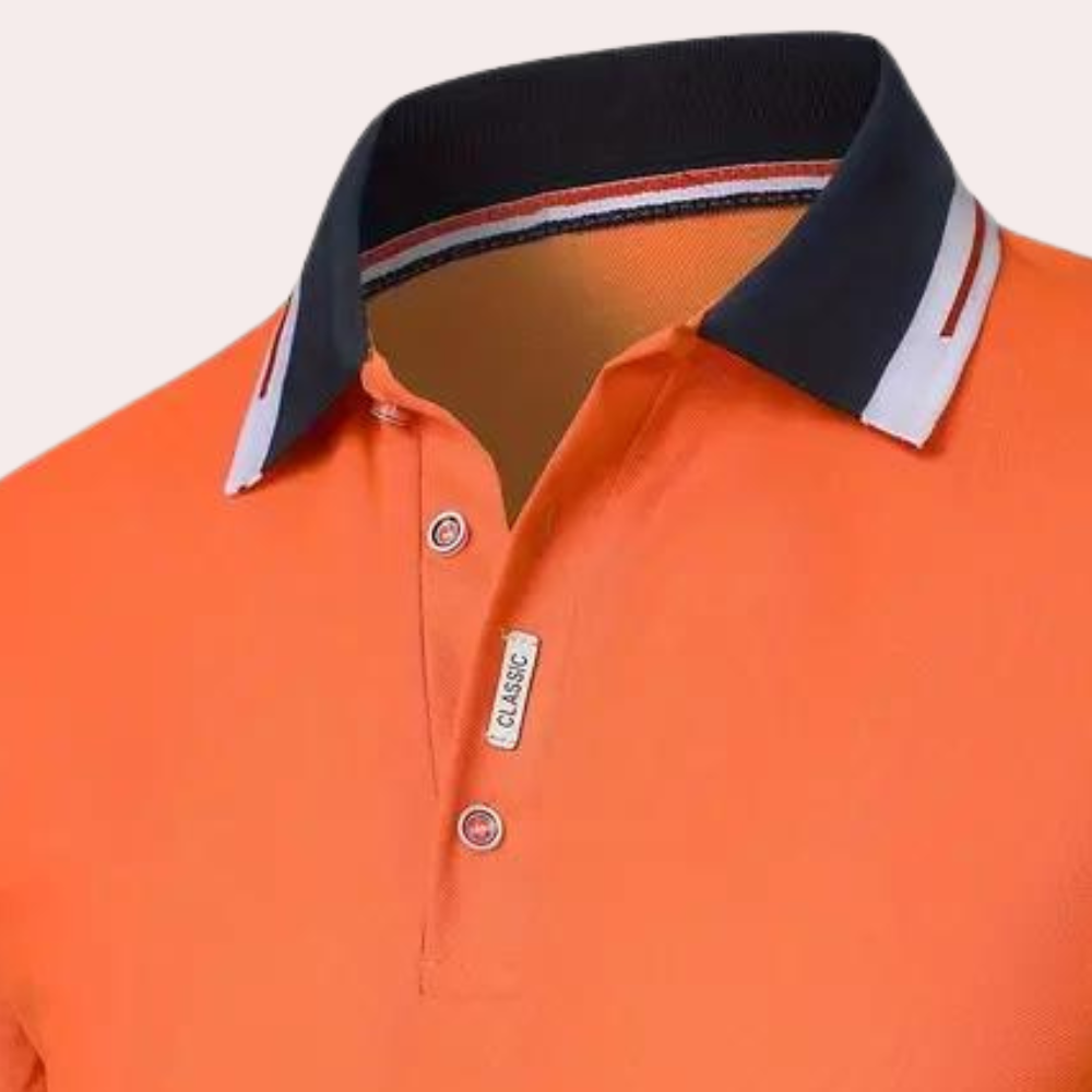 Ethan- Fitted Short-sleeved Button Polo shirt