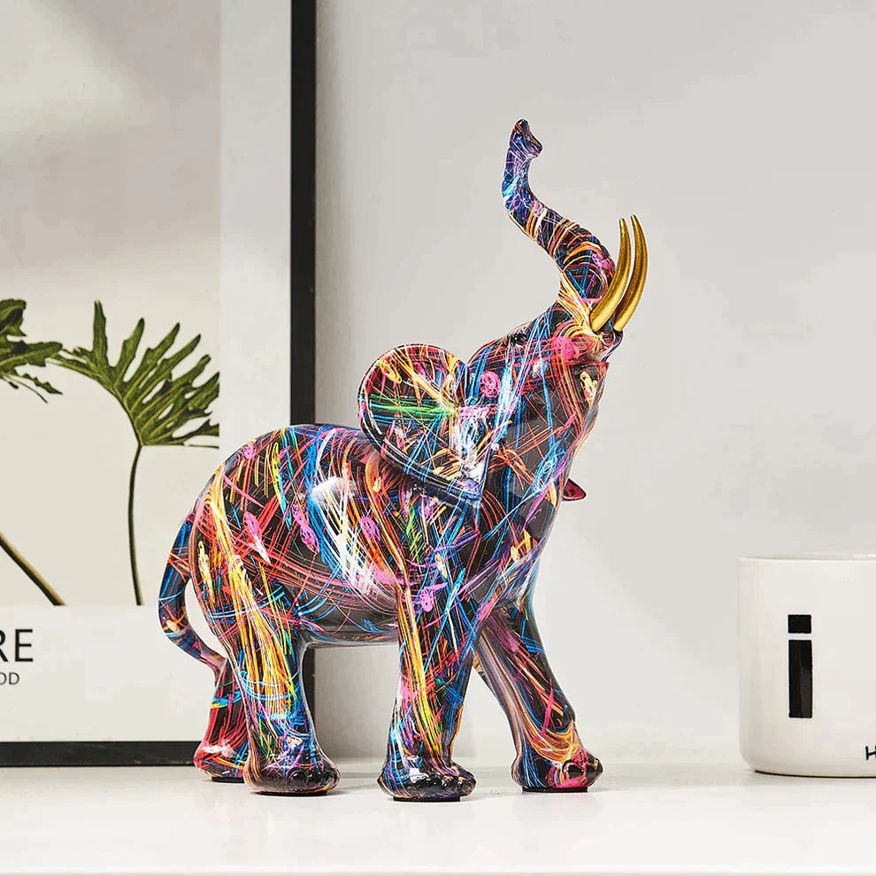 VibrantTrunk – Modern Elephant Art Sculpture