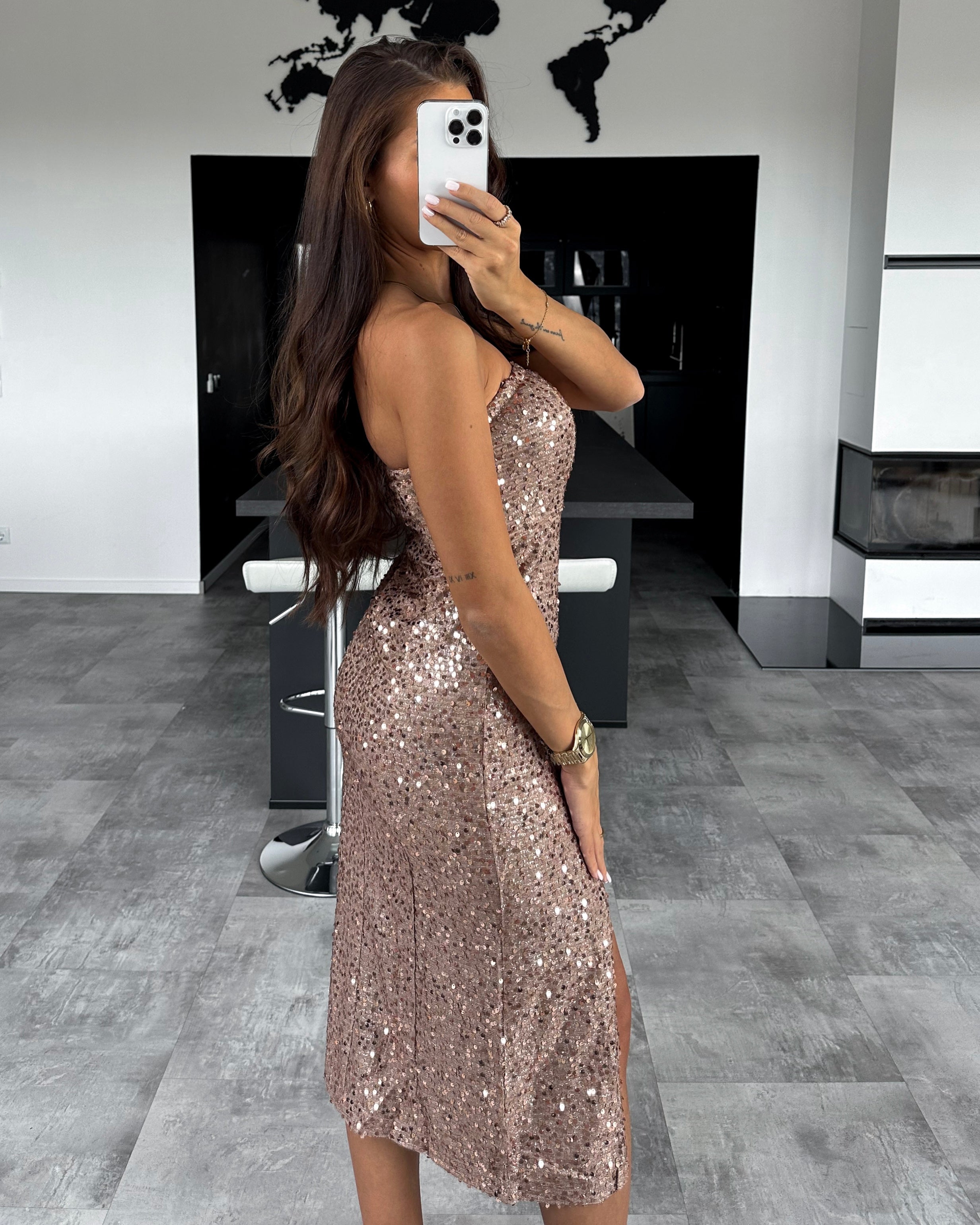 Liva - Champagne Sequin Dress