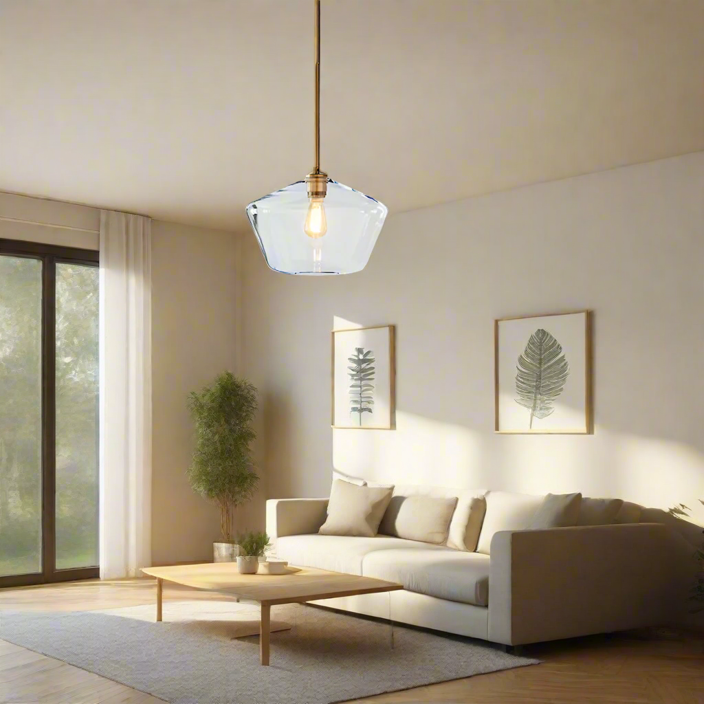 LumaGlow - Elegant Pendant Light made of Clear Glass with Brass Finish