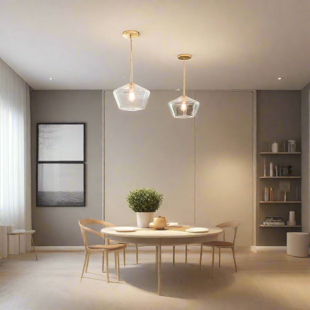 LumaGlow - Elegant Pendant Light made of Clear Glass with Brass Finish