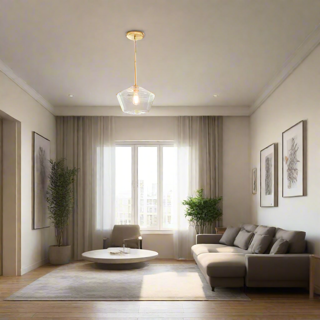 LumaGlow - Elegant Pendant Light made of Clear Glass with Brass Finish